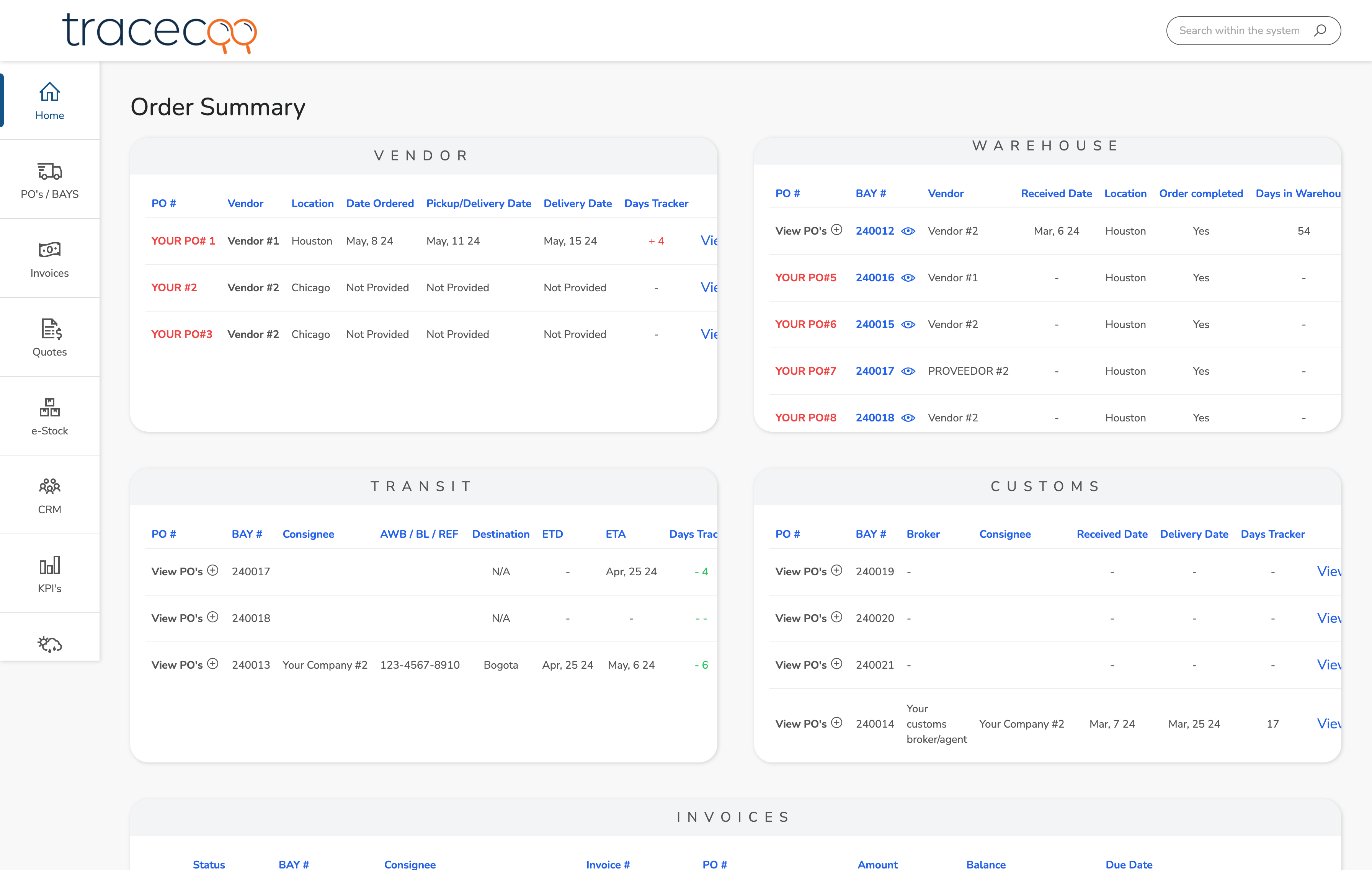Tracecoo Supply Chain Platform Laptop Dashboard Mockup